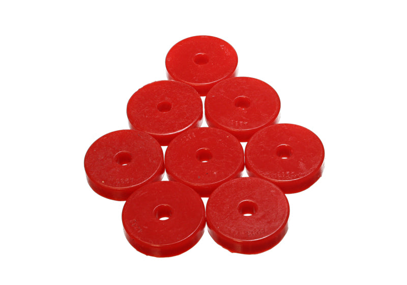 Energy Suspension Polyurethane Pad Set - 2-9/32in OD x 7/16in Hole ID x 1/2in Height - Round Red Bushing Kits Energy Suspension
