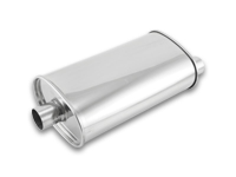 Vibrant StreetPower Oval Muffler - 2in Inlet/Dual Outlet (Center In - Offset Out) Muffler Vibrant