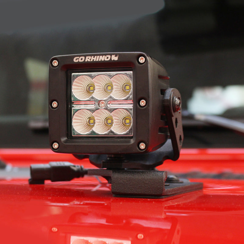 Go Rhino 18-20 Jeep Wrangler JL/JLU/Gladiator JT Light Mount - 3in Cube Light Mounts Go Rhino