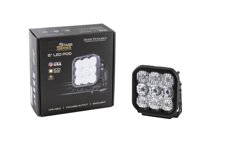 Diode Dynamics SS5 LED Pod Sport - White Combo (Single) Light Accessories and Wiring Diode Dynamics