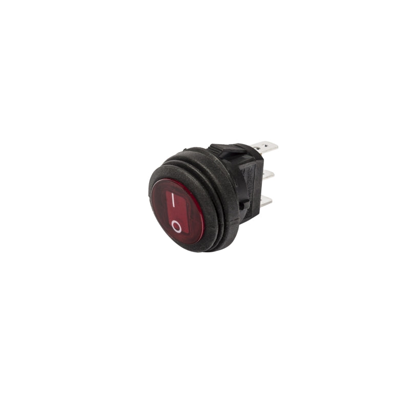 KC HiLiTES Illuminated LED 10A Round Rocker Light Switch - Red Light Accessories and Wiring KC HiLiTES