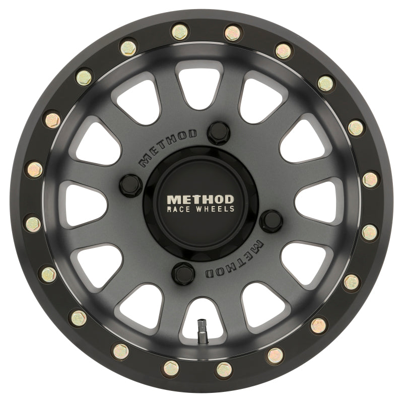 Method MR401 UTV Beadlock 14x7 / 4+3/13mm Offset / 4x156 / 132mm CB Titanium Wheel- Matte Black Ring Wheels - Cast Method Wheels