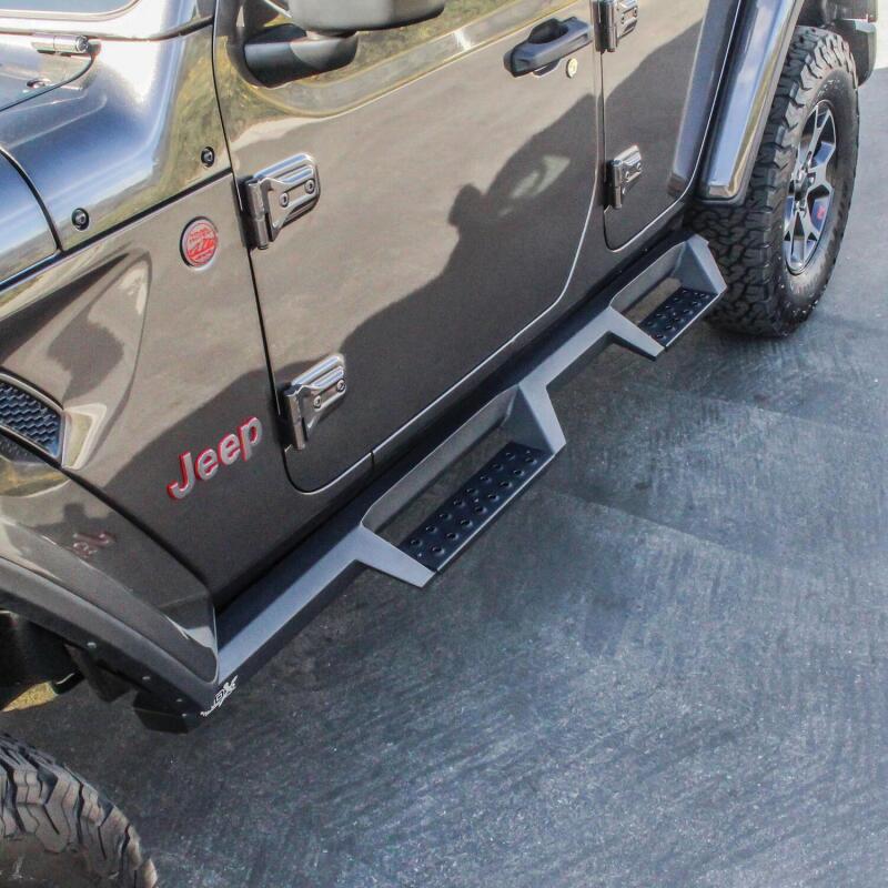 Westin 18-20 Jeep Wrangler JL Unlimited 4DR HDX Drop Nerf Step Bars - Textured Black Nerf Bars Westin