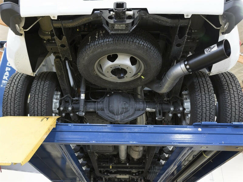 aFe LARGE BORE HD 5in 409-SS DPF-Back Exhaust w/Black Tip 2017 GM Duramax V8-6.6L (td) L5P DPF Back aFe