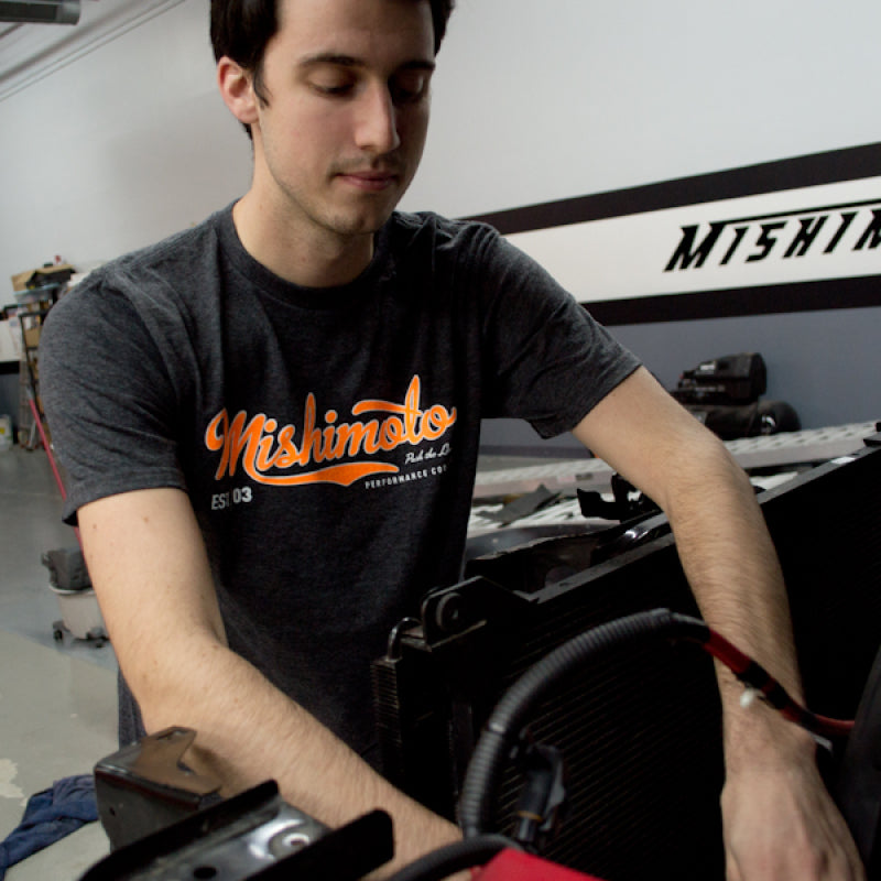 Mishimoto Mens Athletic Script Gray T-Shirt - Small Cargo Boxes & Bags Mishimoto