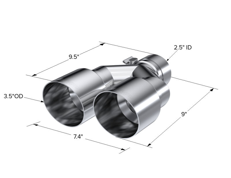 MBRP Universal T304 SS Dual Tip 3.5in OD/2.5in Inlet Tips MBRP
