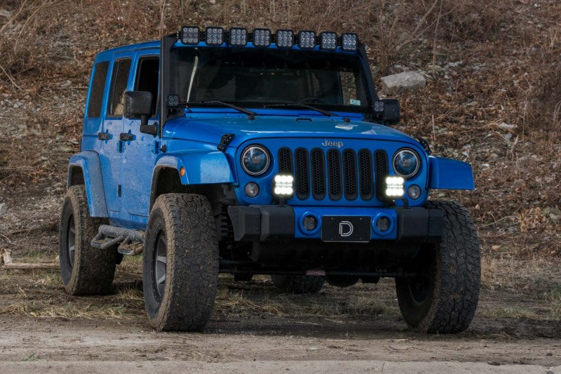 Diode Dynamics 07-18 Jeep JK Wrangler SS5 Bumper LED Pod Light Kit - Yellow Pro Combo Light Accessories and Wiring Diode Dynamics