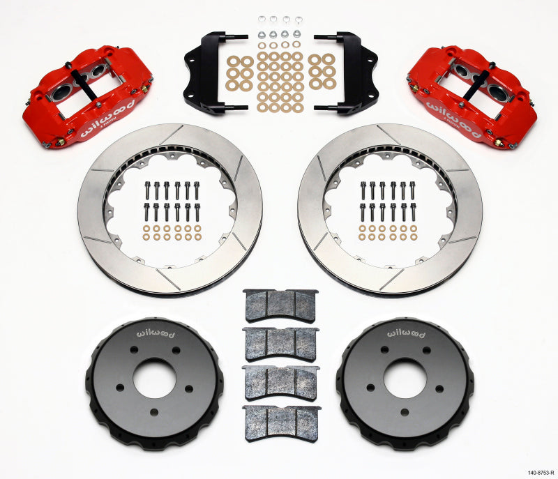 Wilwood Narrow Superlite 6R Front Hat Kit 13.06in Red 2004-2006 Pontiac GTO Big Brake Kits Wilwood