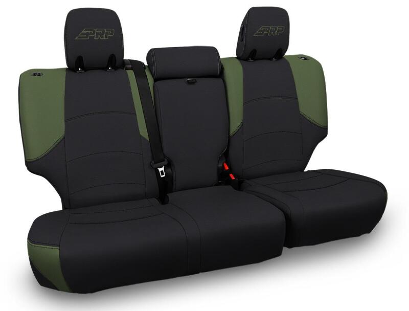 PRP 11-24 Toyota 4Runner Rear Bench Cover - 5-seat model - Black/Olive Green Seat Covers PRP Seats