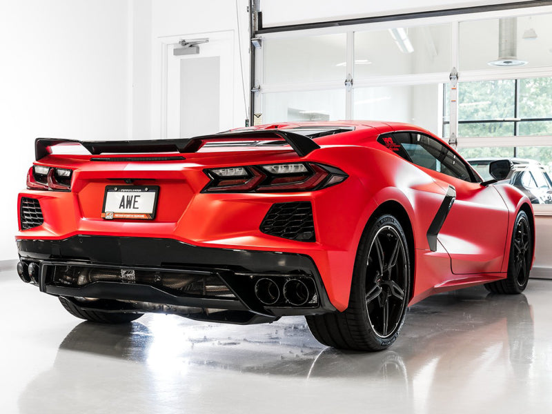 AWE Tuning 2020 Chevrolet Corvette (C8) Track Edition Exhaust - Quad Diamond Black Tips Catback AWE Tuning