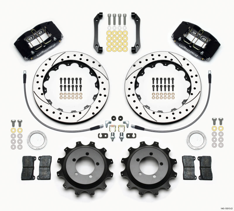 Wilwood Dynapro Radial Rear Kit 12.88in Drilled 2006-2007 Subaru WRX w/Lines Big Brake Kits Wilwood