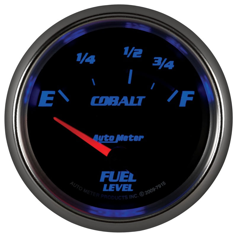 AutoMeter Gauge Fuel Level 2-5/8in. 73 Ohm(e) to 10 Ohm(f) Elec Cobalt Gauges AutoMeter