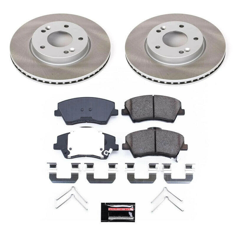 Power Stop 17-20 Hyundai Elantra Front Semi-Coated Rotor Kit Brake Kits - Performance Blank PowerStop