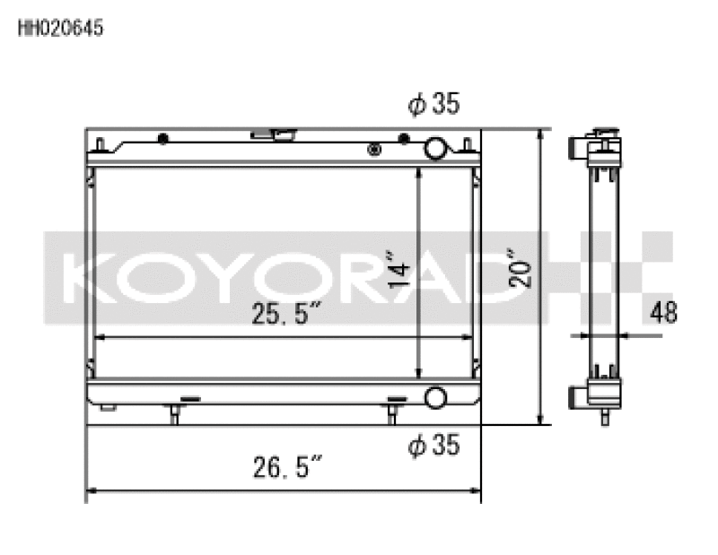 Koyo 95-98 Nissan 240SX S14 2.4L KA24DE (MT) Radiator Radiators Koyo