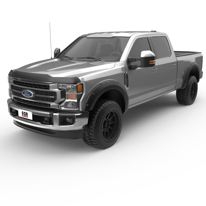 EGR 17+ Ford F-250/F-350 Superguard Hood Shield - Smoke Finish Hood Deflectors EGR