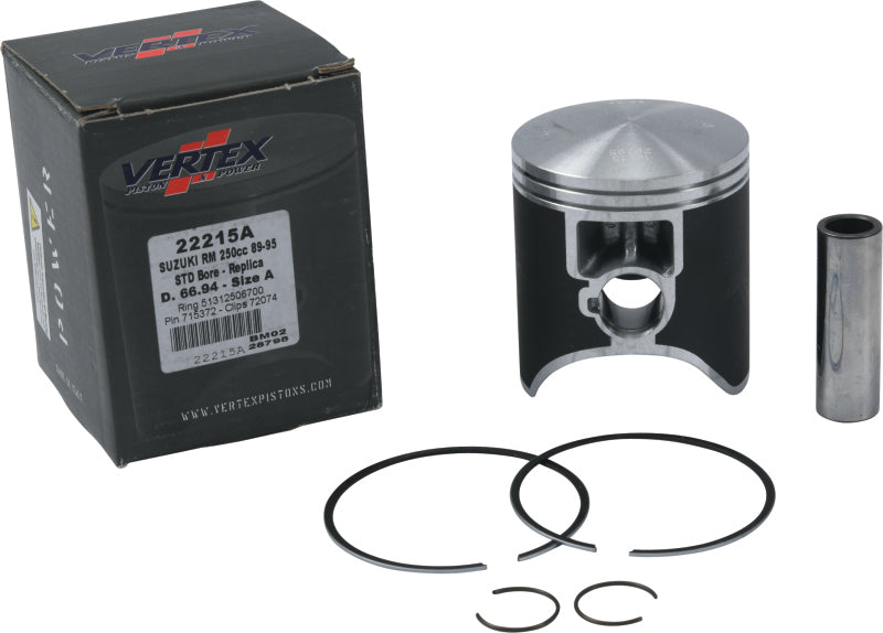 Vertex Piston 89-95 Suzuki RM 250 250cc Cast Replica Piston Kit Piston Sets - Powersports Vertex Pistons