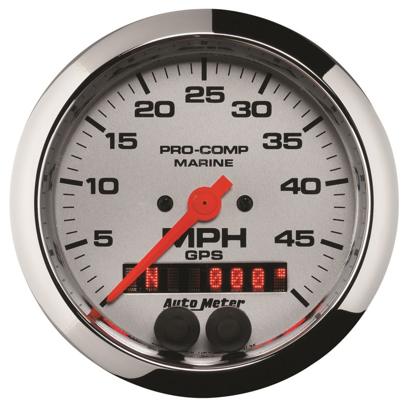 Autometer Marine Chrome Ultra-Lite 3-3/8in 50MPH GPS Speedometer Gauge Gauges AutoMeter