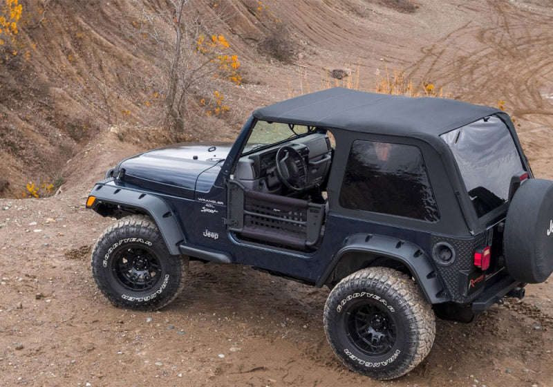 Rampage 97-06 Jeep Wrangler TJ Frameless Trail Soft Top Kit - Black Diamond Soft Tops Rampage