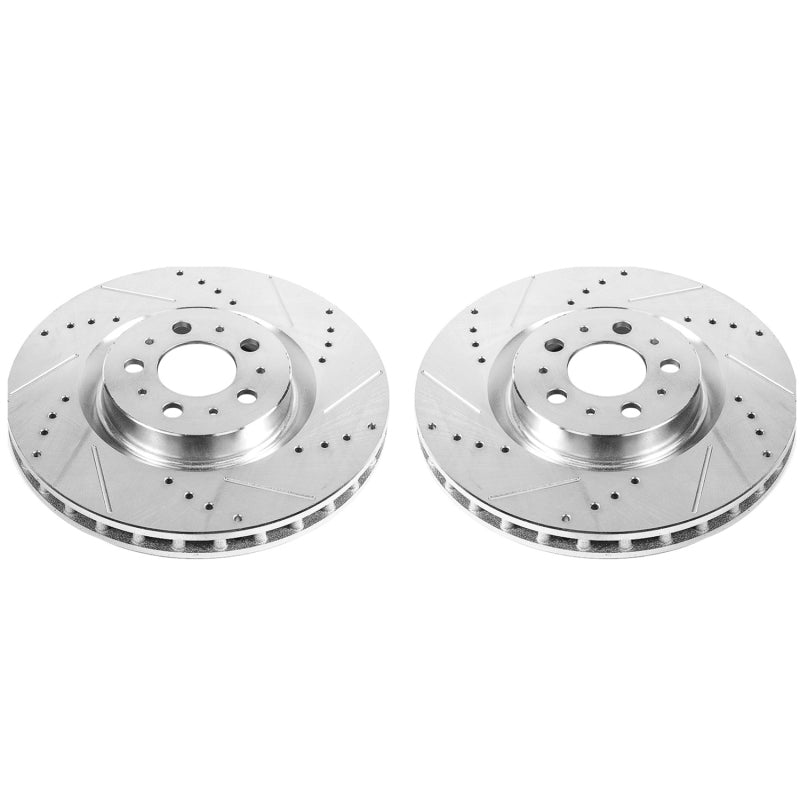 Power Stop 04-07 Volvo S60 Front Evolution Drilled & Slotted Rotors - Pair Brake Rotors - Slot & Drilled PowerStop