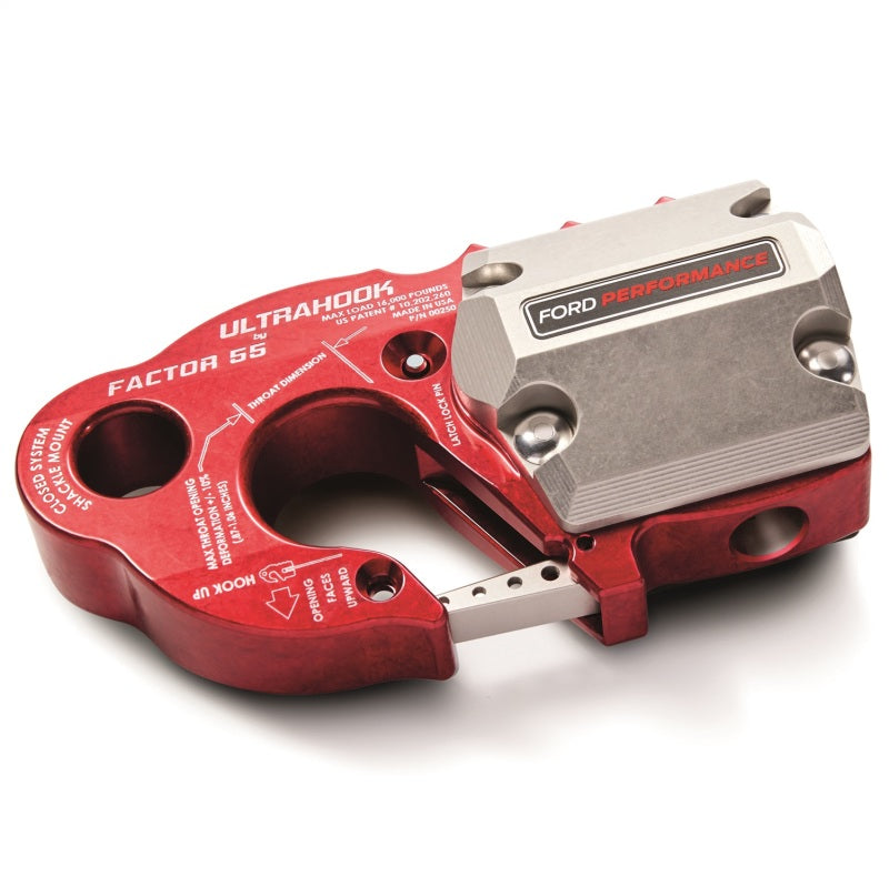 Ford Racing Factor 55 UltraHook w/Rope Guard - Red Tow Hooks Ford Racing