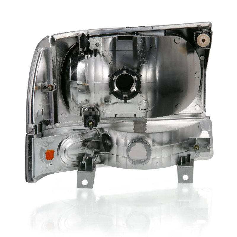 ANZO 2000-2004 Ford Excursion Crystal Headlight w/ Corner Light Black Amber (w/o Bulb) Headlights ANZO