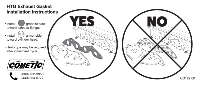 Cometic Pontiac V8 .094in HTG Exhaust Manifold Gasket Set - 1.940in x 1.500in D/Oval Ports Exhaust Gaskets Cometic Gasket