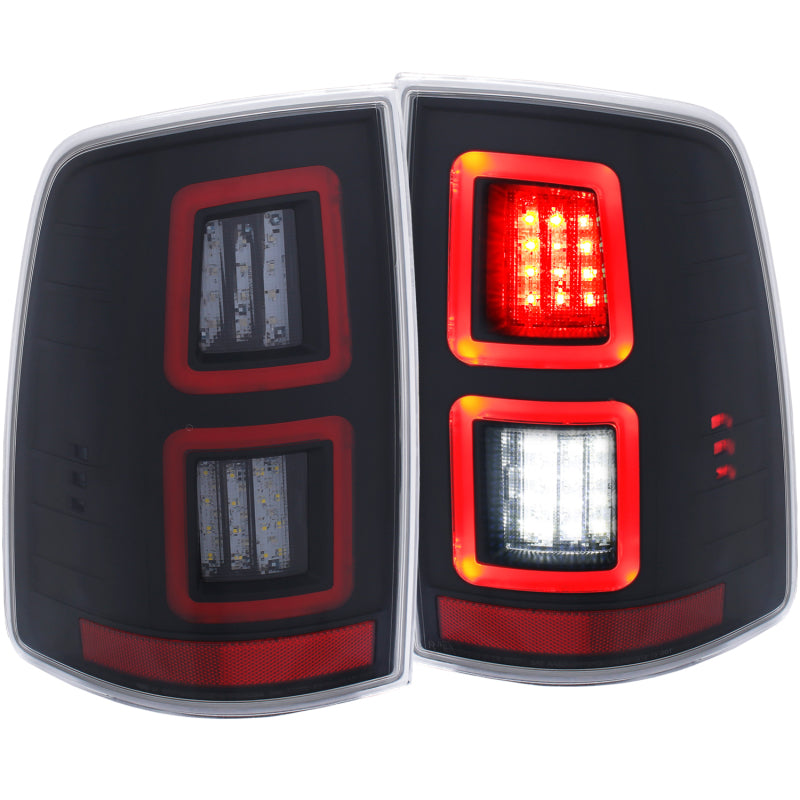ANZO LED Black 13-17 Dodge Ram 1500/2500/3500 LED Taillights Black Tail Lights ANZO