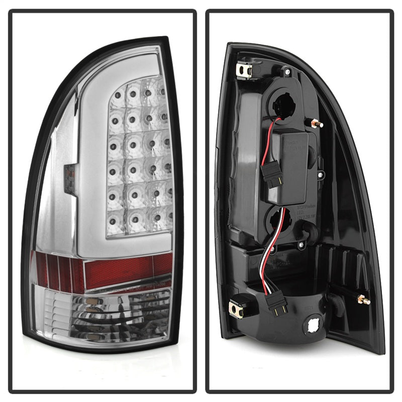 xTune 05-15 Toyota Tacoma (Excl Models w/LED) Light Bar LED Tail Lights -Chrm (ALT-ON-TT05-LBLED-C) Tail Lights SPYDER