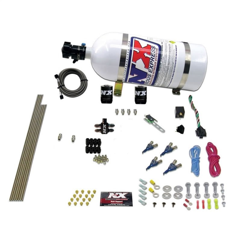 Nitrous Express 4 Cyl Gas Nitrous Kit (100-250HP) w/10lb Bottle Nitrous Systems Nitrous Express