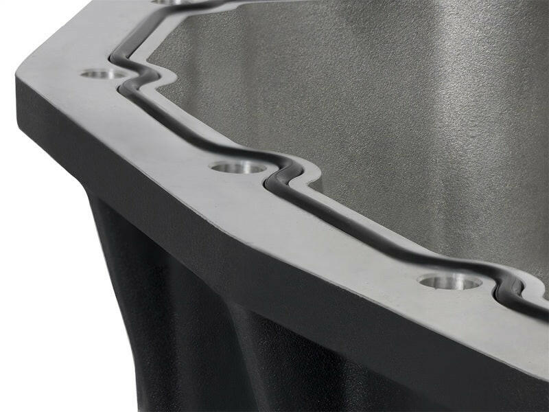 AFE Pro Series Engine Oil Pan Black w/Machined Fins; 11-16 Ford Powerstroke V8-6.7L (td) Diff Covers aFe