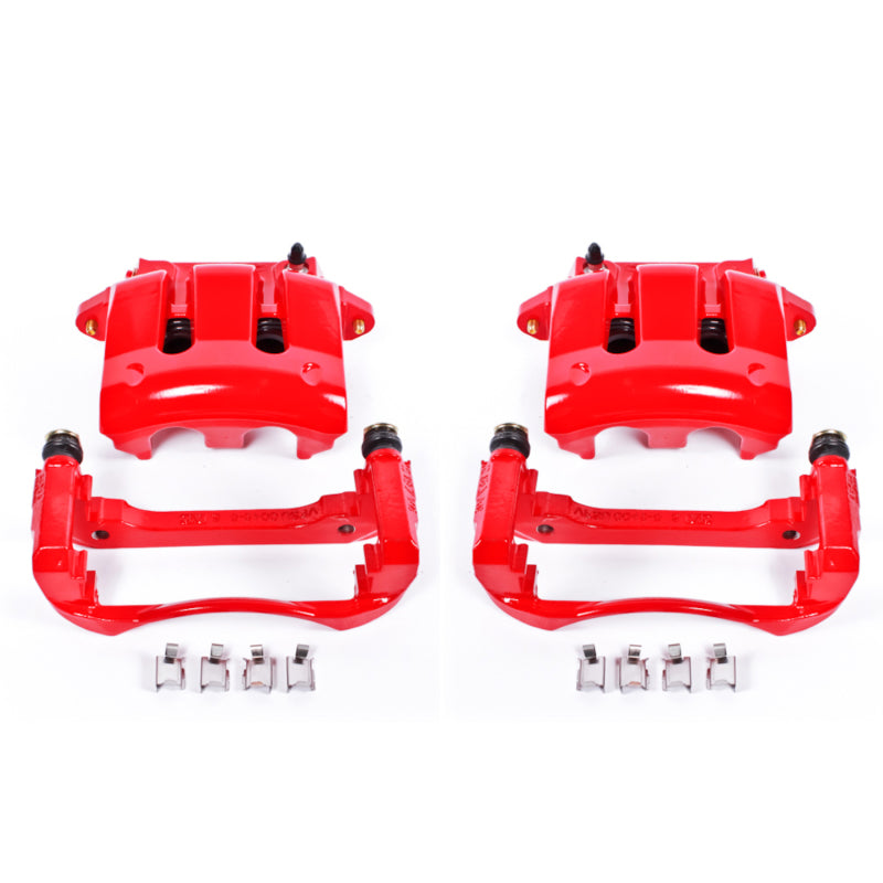 Power Stop 05-10 Ford Mustang Front Red Calipers w/Brackets - Pair Brake Calipers - Perf PowerStop