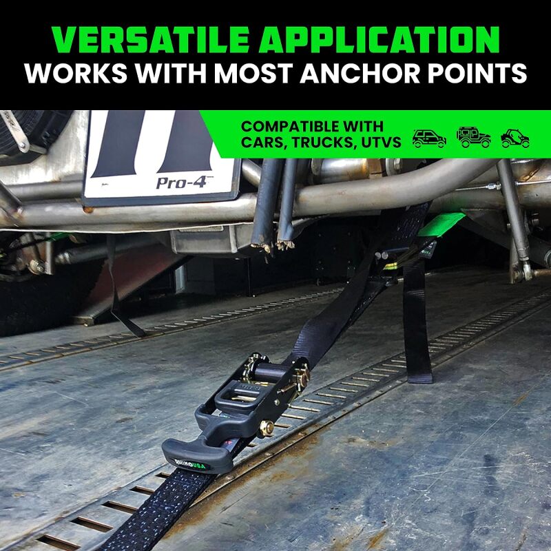 Rhino USA Heavy Duty Vehicle Tie Down Kit - Black Cargo Tie-Downs Rhino USA