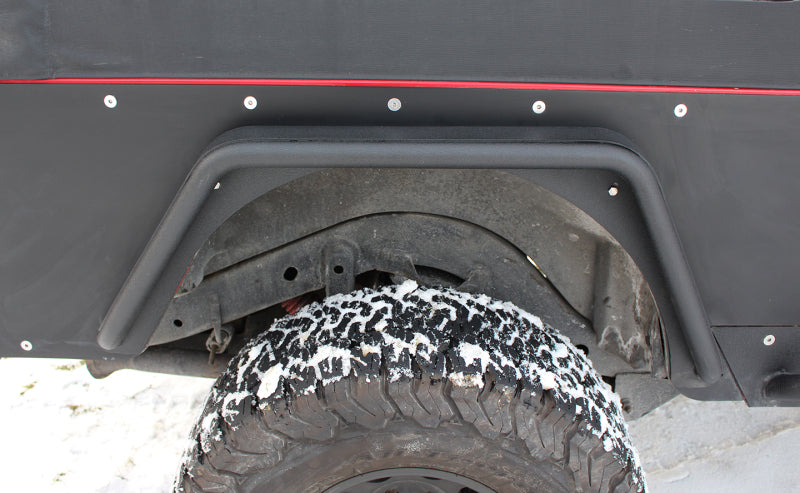 Fishbone Offroad 97-06 Jeep Wrangler Steel Tube Fender Front/Rear - Blk Txtred Pwdercoat (Set Of 4) Fenders Fishbone Offroad