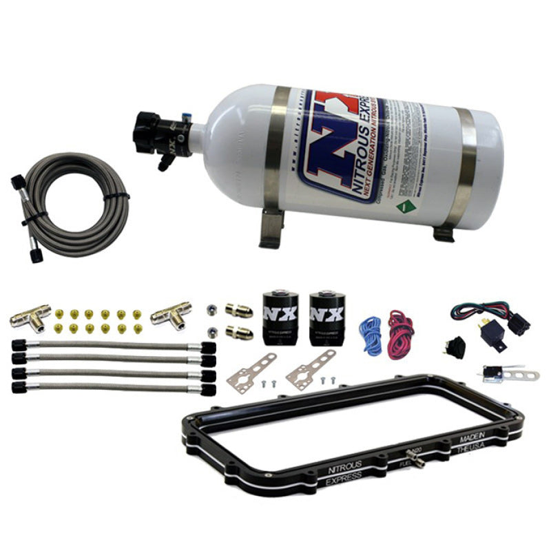 Nitrous Express Holley High Ram Plenum Nitrous Plate Kit w/10lb Bottle Nitrous Systems Nitrous Express
