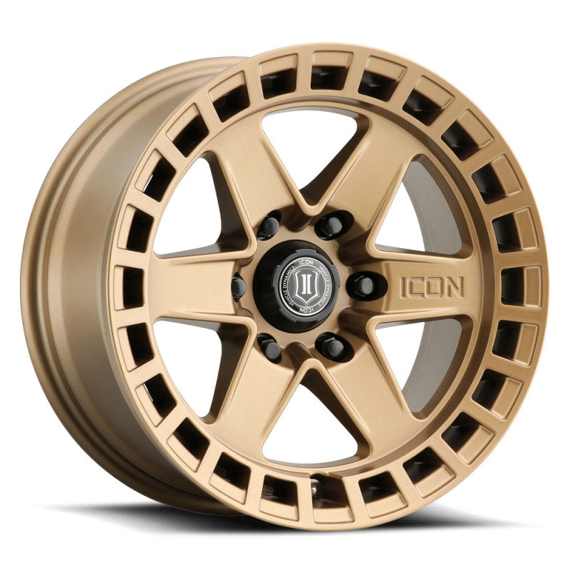 ICON Raider 17x8.5 6x135 6mm Offset 5in BS Satin Brass Wheel Wheels - Cast ICON