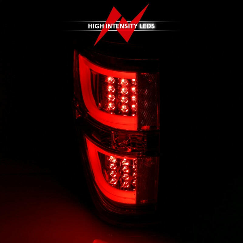 ANZO 2009-2013 Ford F-150 LED Taillights Black Tail Lights ANZO
