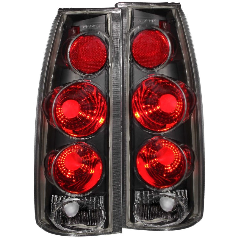 ANZO 1999-2000 Cadillac Escalade Taillights Black 3D Style Tail Lights ANZO