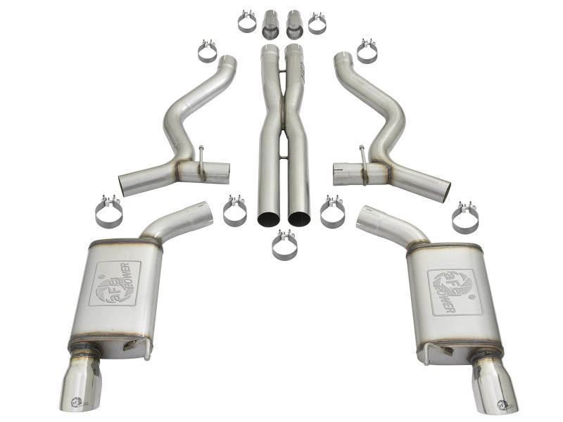 aFe MACHForce XP 3in Sport Tone Cat-Back Exhausts w/ Polished Tips 15-17 Ford Mustang V6/V8 Catback aFe