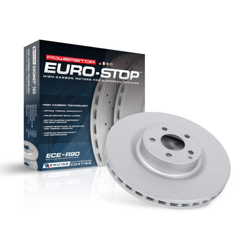 Power Stop 16-18 Audi A7 Quattro Rear Evolution High Carbon Geomet Coated Rotor Brake Rotors - OE - Cryo PowerStop