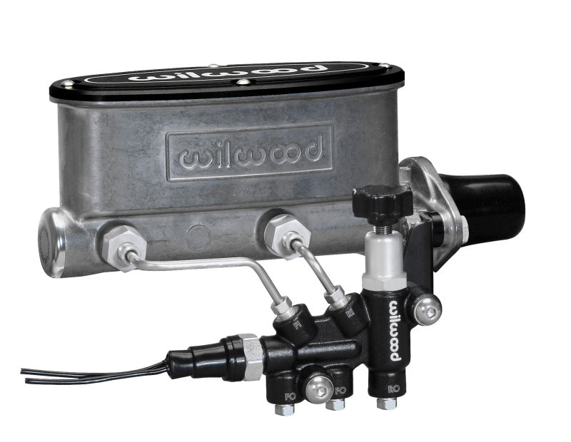 Wilwood HV Tandem M/C Kit w L/H Bracket & Prop Valve - 1 1/8in Bore Brake Master Cylinder Wilwood