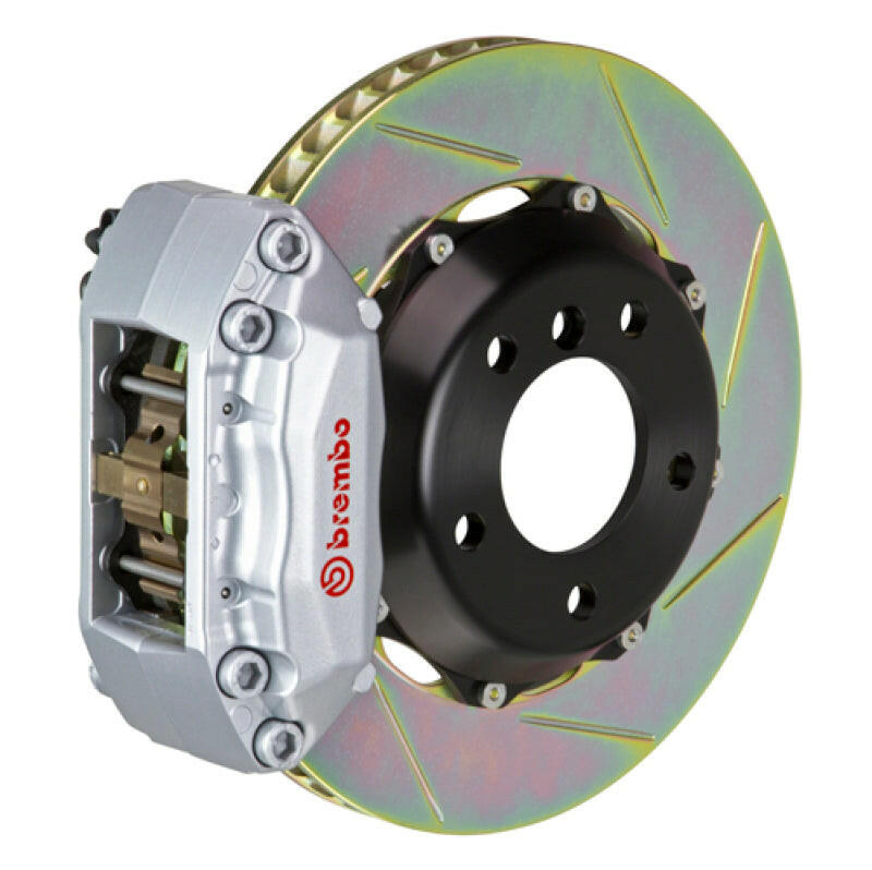 Brembo 96-01 A4/98-04 A6 2.8 Front GT BBK 4 Piston Cast 2pc 328x28 2pc Rotor Slotted Type1-Silver Brake Kits - Performance Slot Brembo