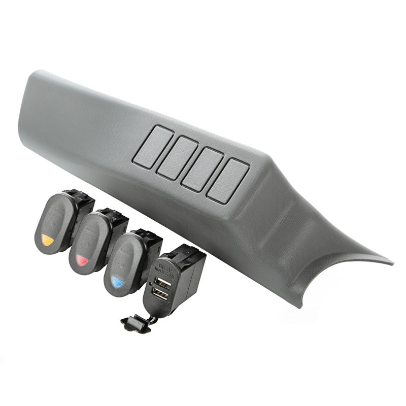 Rugged Ridge A-Pillar Pod Kit 3 Switch USB 07-10 JK/JKU Dash & Interior Trim Rugged Ridge