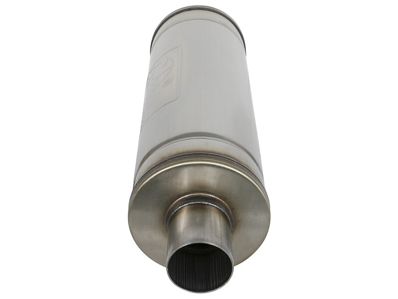 aFe MACH Force-Xp 409 SS Muffler 2.5in Center/Center 18in L x 6in Dia - Round Body Muffler aFe