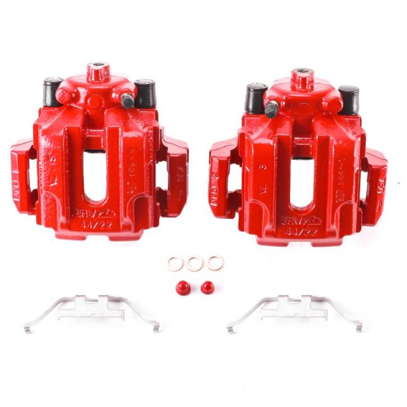Power Stop 2006 BMW 330i Rear Red Calipers w/Brackets - Pair Brake Calipers - Perf PowerStop