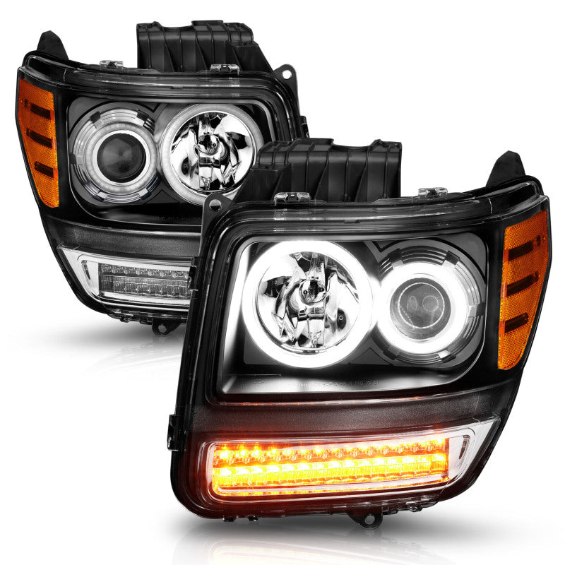 ANZO 2007-2012 Dodge Nitro Projector Headlights w/ Halo Black (CCFL) G2 Headlights ANZO