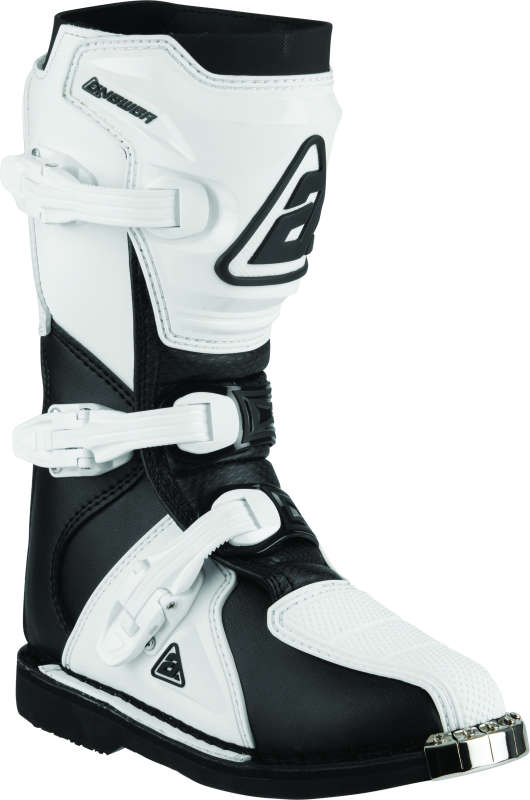 Answer AR1 Boots Black/White Youth Size - 4 Motorcycle Boots Answer