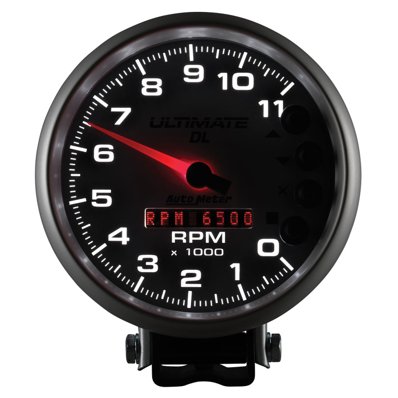 Autometer 5 inch Ultimate DL Playback Tachometer 11000 RPM - Silver Performance Monitors AutoMeter