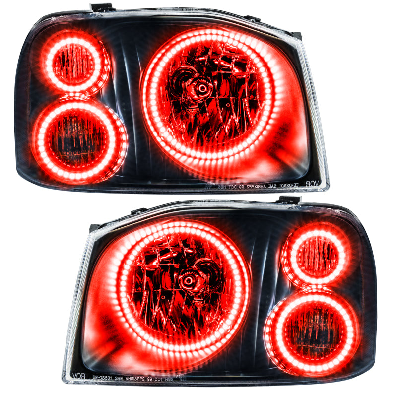 Oracle Lighting 01-04 Nissan Frontier Pre-Assembled LED Halo Headlights -Red Headlights ORACLE Lighting