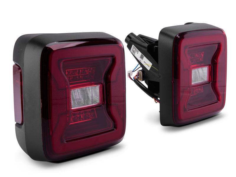 Raxiom 18-22 Jeep Wrangler JL LED Tail Lights- Black Housing - Red Lens Tail Lights Raxiom