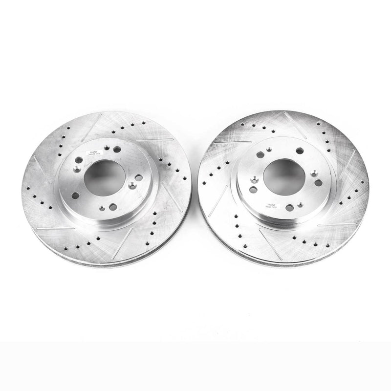 Power Stop 04-08 Mitsubishi Endeavor Front Evolution Drilled & Slotted Rotors - Pair Brake Rotors - Slot & Drilled PowerStop